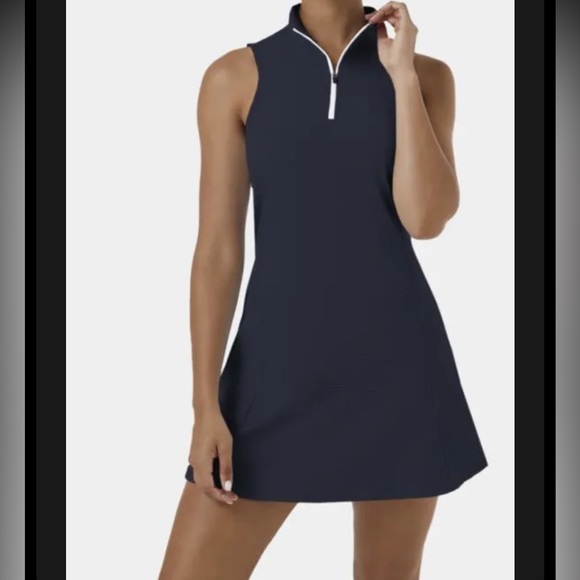 HALARA Dresses & Skirts - HALARA Everyday Half Zip Cool Touch Navy Blue Golf Tennis Mini Dress Sz M